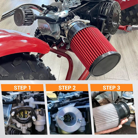 Installed Air Filter Intake Kit For Go Karts And Mini Bikes Durable Easy Install 6.5 HP GX160 GX200 Predator 212cc Coleman