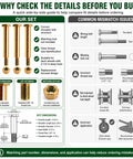 Quick Fix No Sweat Heavy Duty Deck Wheel Shoulder Bolts With Lock Nuts Solid Lawn Mower Repair replacement guide layout with specifications.