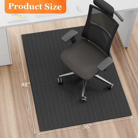 Heavy Duty Office Chair Mat For Hardwood And Tile Floors, Non Slip Rolling Chair Floor Protector, 36 By 48 Inch Computer Desk Mat