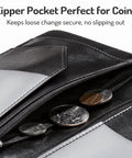 Premium Leather Server Book With Dual Zipper Pockets For Waitress And Bartender, Zipper pocket designed for coins.