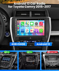 Camry 2015 2016 2017 Android 13 Car Stereo With 10.2 Inch Touch Screen Wireless CarPlay And Android Auto Bluetooth 5.2 Voice Control GPS