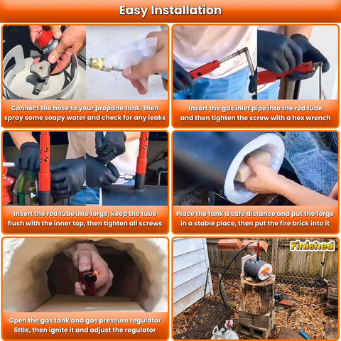 Easy installation guide for Portable Propane Forge With Single Burner For Blacksmithing Knife Making Farrier Tools And Metalworking