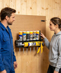 Heavy Duty Spray Paint Organizer Wall Mount Rack for aerosol cans and sealing pipes in garage workshop