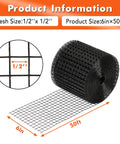 Real Deal Solar Panel Pest Barrier Mesh 6in x 50ft black mesh roll with 1/2 inch squares for rodent exclusion on roofs.
