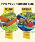 Durable Nylon Camping Hammock Chair With 400 Lbs Capacity Single Or Double Size Tree Straps Attached Carry Bag