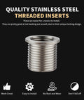 Stainless steel threaded insert from Thread Repair Kit M10X1.0X12.7MM With Stainless Steel Inserts And HSS Drill Tap Counterbore And Installation Driver Includes Ten Inserts For Stronger Internal Threads And Durable Repairs.