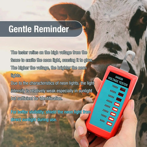 Neon Electric Fence Voltage Tester And Fault Finder For Low Impedance Fences Portable Pocket Size Max 7 KV Not LED Red Indicator
