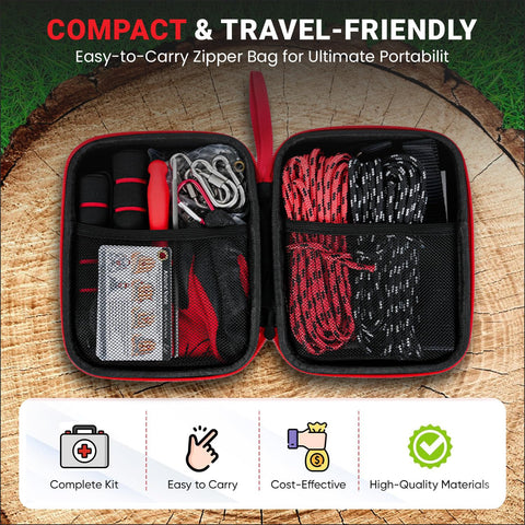 Compact carry case with 55 Inch High Limb Rope Saw With 360 Rope Chain For Manual Tree Limb Cutting Dual Sided Blades