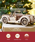 Roadster VM-01 3D Wooden Puzzle Kit For Gearheads Realistic Moving Parts Handcrafted Mechanical Model Car build, 11.8 in long