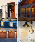 Outdoor Barn Lights With Motion Sensor 10 Inch Industrial Exterior Wall Light Rugged Waterproof Matte Black for house.