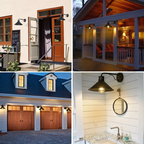 Outdoor Barn Lights With Motion Sensor 10 Inch Industrial Exterior Wall Light Rugged Waterproof Matte Black for house.