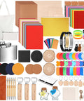 257-piece laser engraving material kit with acrylic, wood, metal, fabric, PU leather, glass, rock, rubber