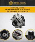 Beefed-Up 180 Amp High Output Alternator For Hyundai Palisade 2020-2025 And Kia Telluride 2020-2024 3.8L Durable Replacement