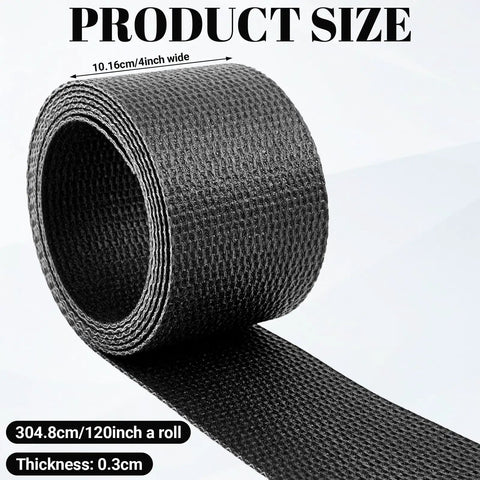 4 Inch Wide Black Conveyor Belt Material With PVK 150 One Side Cover For Industrial Conveyors, 10 Foot Length, roll size view