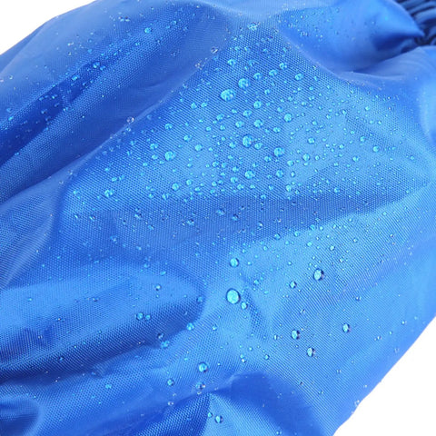 Close-up of blue waterproof nylon fabric with water droplets on Adjustable Nylon Snow Gaiters For Men And Women.