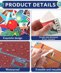 Product details of Bulletin Board Set With World Map Cutout, Travel Theme Icons, 14 National Flags, waterproof and erasable material