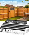 Heavy Duty Fence Gate Frame Kit With Anti Sag Design And All Weather 201 Stainless Steel Build For Backyards left setup accessories and frame