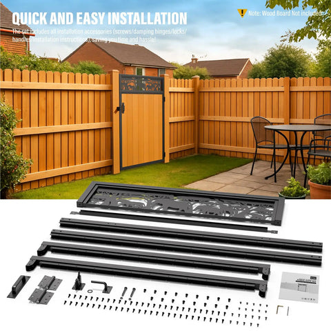 Heavy Duty Fence Gate Frame Kit With Anti Sag Design And All Weather 201 Stainless Steel Build For Backyards left setup accessories and frame