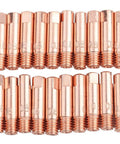 20 Pack MIG Welding Tips For 0.030 To 0.040 Inch Torches 0.8 To 1.0mm 15AK Compatible Consumables Pro Grade Red Copper Tips