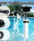 R0456500 temperature sensor with white probe, black cap, threaded adapter and rubber gasket.