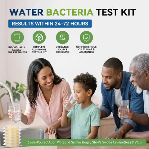 No Sweat Water Bacteria Test Kit Six Pack Zero Drama Pre Poured Agar Plates With Sterile Cotton Swabs Individually Sealed for family water testing.