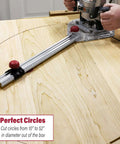 Milescraft 1219 Circle Guide Kit: router circle-cutting jig with aluminum guide rail and red knobs