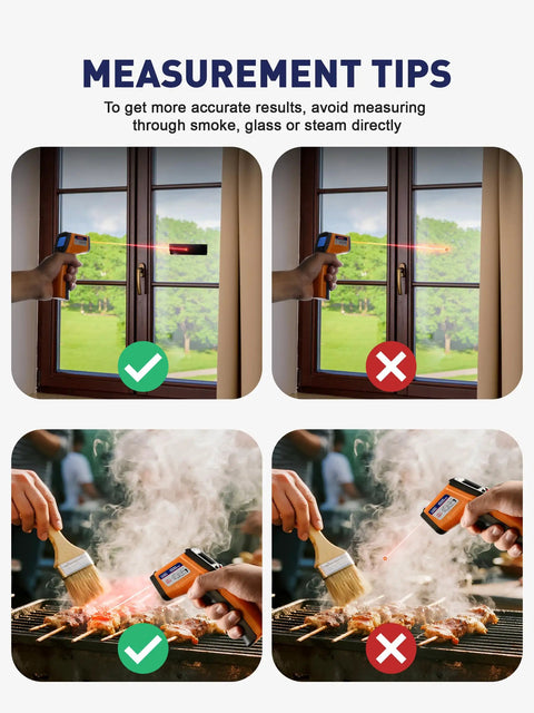 Infrared Thermometer Gun No Contact Digital Temperature Gun With Backlit Display Minus 58F To 788F measuring tips examples.