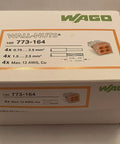 No Sweat Twistless Wire Connectors 100 Pack Secure Push In Terminal Blocks for 12 To 16 AWG Stranded Copper Cable box front view.