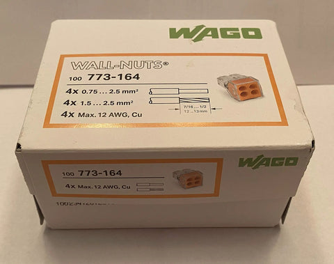 No Sweat Twistless Wire Connectors 100 Pack Secure Push In Terminal Blocks for 12 To 16 AWG Stranded Copper Cable box front view.
