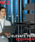 Four Pack 19 Inch Server Rack Shelves With Vented Steel Trays For Optimal Airflow Wall Or Rack Mount Supports 110 Lbs in use with laptop
