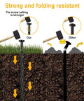 Comparison of 100 Pack 8 Inch Plastic Landscape Stakes With Spiral Nylon Edging Spikes demonstrating strength in soil
