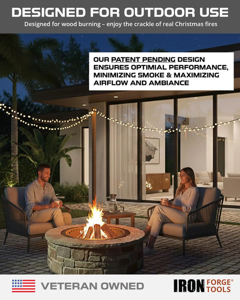 Couple using Smokeless Fire Pit Ring 36 Inch Outer Diameter With 30 Inch Inner Insert Liner Heavy Duty Steel Outdoor Fire Pit Ring