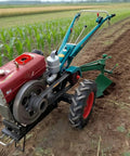 Two Wheel Power Tiller Workhorse for small farms in field, walk-behind mini cultivator for soil prep, planting, and landscaping