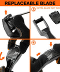 Premium Mini Hand Wood Plane And Surform Rasp Shaver Tool With Durable 65Mn Steel Blade, showing replaceable blade installation process.