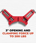 Right Angle Wood Clamp For Precise 90 Degree Joints In Woodworking Premium Clamp Set With 45 Degree Cutting Guide Slot 2 Pack Heavy Duty 200 Pound Clamp Force For DIY Projects And Home Improvement