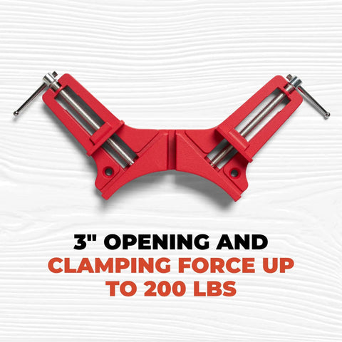 Right Angle Wood Clamp For Precise 90 Degree Joints In Woodworking Premium Clamp Set With 45 Degree Cutting Guide Slot 2 Pack Heavy Duty 200 Pound Clamp Force For DIY Projects And Home Improvement