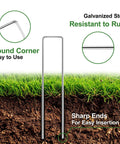 Heavy Duty 6 Inch Garden Stakes 25 Pack Anti Rust 11 Gauge Galvanized Ground Staples For Lawn Landscape Fabric Weed Barriers