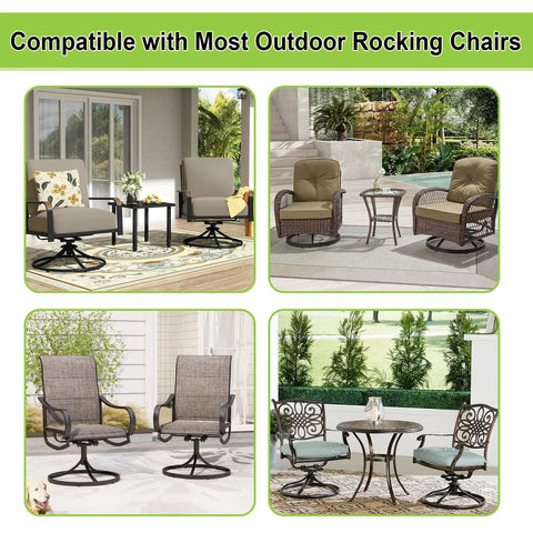 Four Pack Patio Rocking Chair Spring Plates Replacement Parts Heavy Duty Fiberglass Glides To Knock Out Wobbly Seating And Get Your Furniture Back In Swing Easy For Indoor Outdoor Setup showcased in outdoor settings.