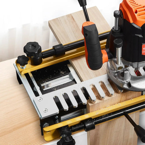 Professional Dovetail Jig 12 Inch Width With Router Bit Half Blind Template Dead Nuts Alignment For Mortise Tenon Woodshop, cutting wood.