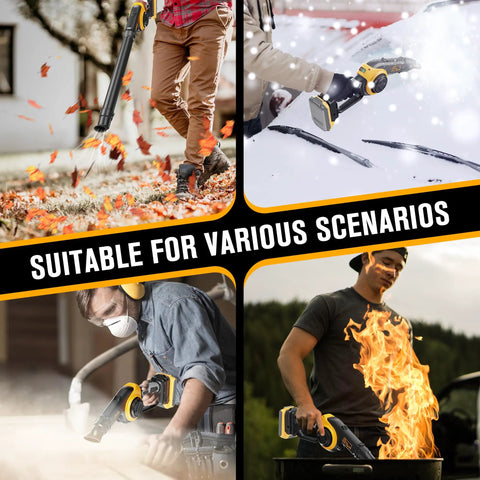 Cordless Leaf Blower For 20V DeWalt System, Lightweight 200 MPH Handheld Yard Blower With 3 Speed Modes, Tool Only Battery Not Included in use