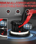 Heavy Duty Drywall Sander For Knocking Off Popcorn Ceilings Fast With 8 Amp Motor showcasing the adjustable suction power and all-copper motor.