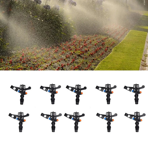 10 Pack One Half Inch Male Thread 360 Degree Sprinkler Heads For Lawn Garden Irrigation, Even Watering Across Yard And Farm