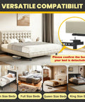 No Sweat Install Heavy Duty Headboard Brackets For Metal Bed Frame With Universal Adjustable Design showcased with various bed sizes.