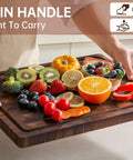 Top Shelf Solid Walnut End Grain Cutting Board Heavy Duty Kitchen Prep Surface With Deep Juice Channels 17X13X1 Inch with fruits