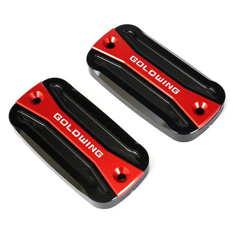 Goldwing Front Brake Fluid Reservoir Cover Oil Cap Red For GL1800 GL1500 Motorcycle Compatible CNC Aluminum Shield