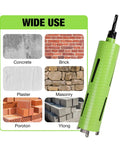 BETTERI 2.5-inch dry core drill bit with pilot bit and SDS/Hex adapters; green core bit for concrete, brick, masonry.