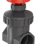 Heavy Duty PVC Gate Valve With Non Rising Stem And Buna N O Ring, 2 Inch Socket Connection, durable plumbing valve, side view