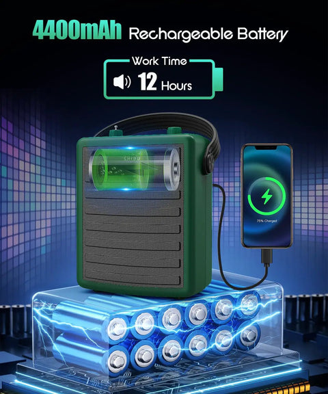 Green 40W Wireless Voice Amplifier For Teachers And Large Audiences Bluetooth Speaker PA System with phone charging