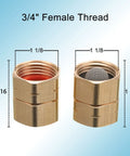 Heavy Duty Brass Garden Hose Adapter Female To Female Three Quarter Inch Dual Swivel Connectors Pressure Washer Fittings