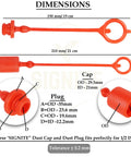 Hydraulic Hose Dust Caps And Plugs Kit Half Inch ISO A Quick Disconnects With Retention Ring Six Color Set Keeps Cap Attached